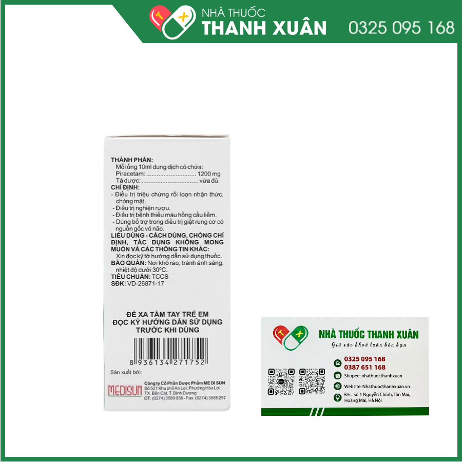 Ciheptal 1200 trị rối loạn nhận thức, chóng mặt